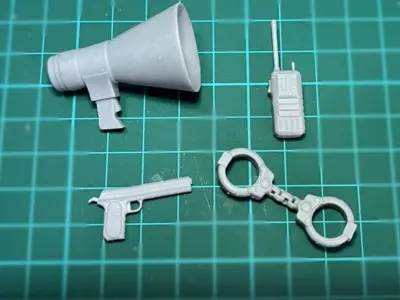 Police kit 3D printable files for Action Figures 3D print model