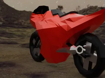 Motorcycle - Stylized - Lowpoly Low-poly 3D model