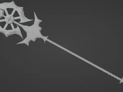fantasy golden spear Free low-poly 3D model