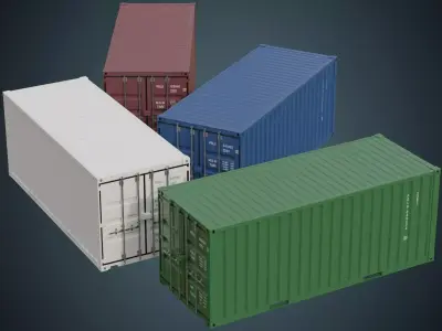 Cargo Container 4A Low-poly 3D model