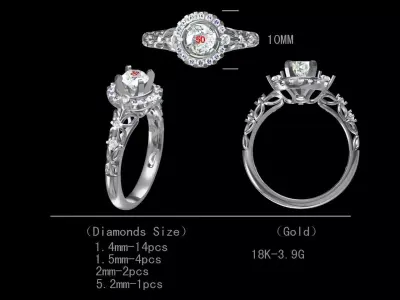 Delightful Antique Wedding Ring  3D print model