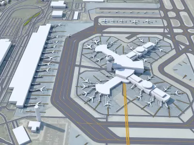 Las Vegas McCarran Airport 10km Low-poly 3D model
