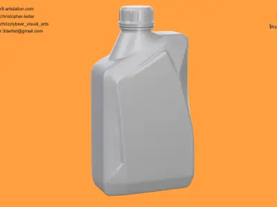 1L Canister High Quality 3D Model  3D model