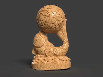 Chinese bamboo fish  Low-poly 3D model