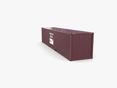 40ft Shipping Container ZIM 3D model