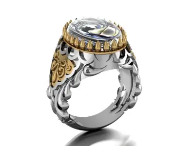 Antique men ring 3D print model