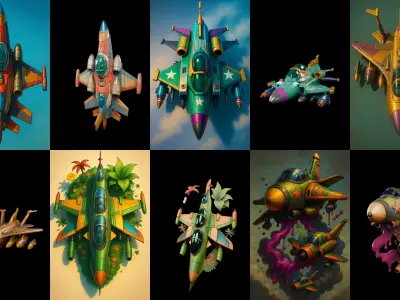 AirCraft bundle 9 pack 100 glb Low-poly 3D model