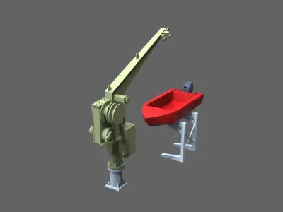 Davit with boat for NORDIC Graupner 3D print model