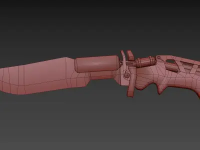 Military Knife Low-poly 3D model 4