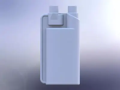 500ml bottle with 50 ml scale cup together Low-poly 3D model