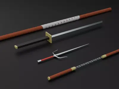 Weapon Pack Low Poly Free 3D model