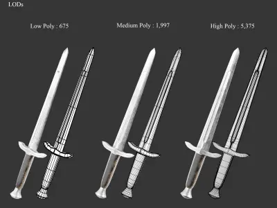 Medieval Collection Elegant Blades 3D Model Pack