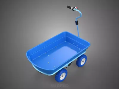 MOTORIZED BEACH SAND SEA CART WAGON TROLLEY DOLLY TRUCK TRAILER 3D model