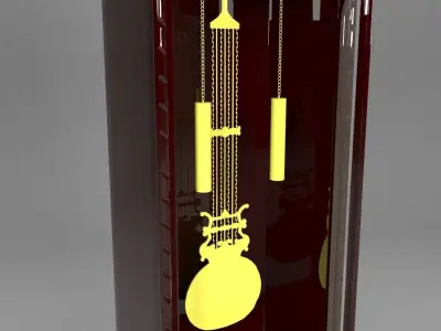 Grandfather clock Low-poly 3D model
