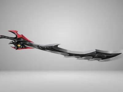 Futuristic Sword Low-poly 3D model 14