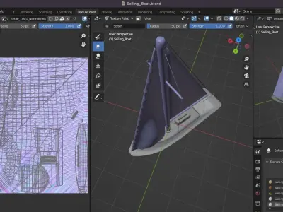 sailing boat Low-poly 3D model by 3dlowpoly