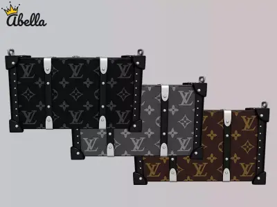 Wallet Trunk 3 in 1 Low-poly 3D model