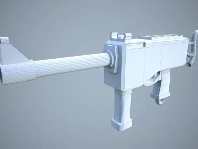 Dirty Gun  Low-poly 3D model
