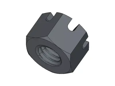M10 Castle Nut 3D model