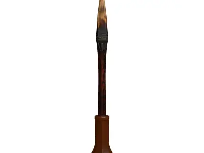 Fantasy Wooden Spear with Stand Low-poly 3D model