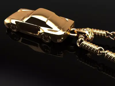 Golden Roadster Pendant Porsche959 2gm 3D print model