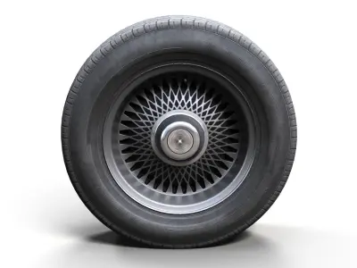 Sedan wheel PBR Low-poly 3D model