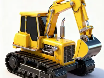 Titan-Trek Heavy Excavator 3D Model Low-poly 3D model