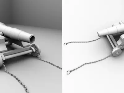 Cannon Modeling for Gaming used Low-poly 3D model