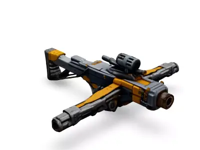 SciFi Futuristic Assault Rifle Low-poly 3D model