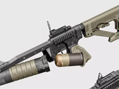GL 40 Grenade Launcher  Low-poly 3D model