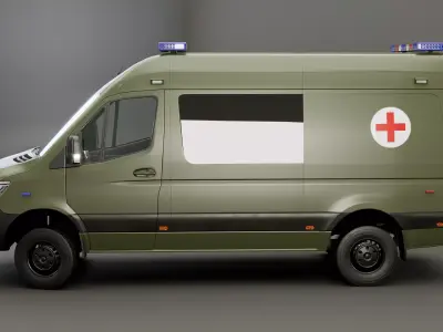 Mercedes Sprinter 4x4 Military Ambulance 3D model