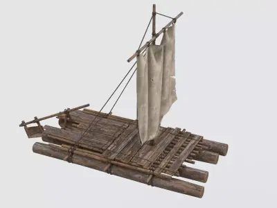 Survival Raft Ver 06 Low-poly 3D model