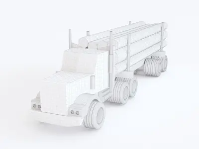 Wooden toy truck 07 3D model