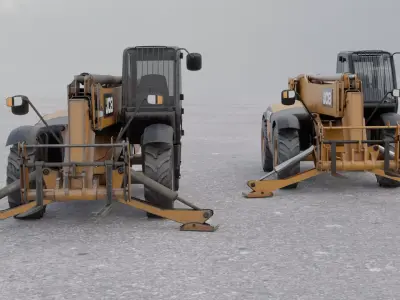 JCB Telehandler Low-poly 3D model