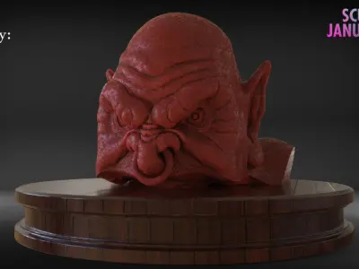 Orc Bust Eyes and Ears Part 2 Timelapse and Model 3D print model