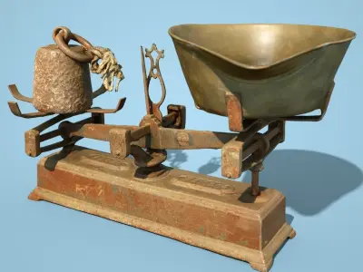 3 Old Rusty Scale Collection Low-poly 3D model