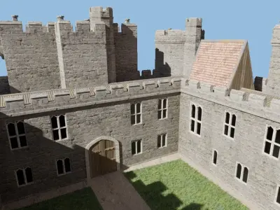 Castle Bodiam Low-poly 3D model
