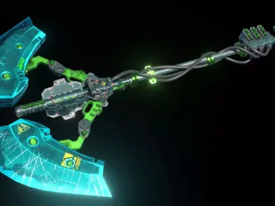 Axe Cannon Low-poly 3D model