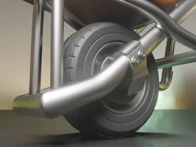 Wheelbarrow 1 Rigged Version High-Poly 3D model
