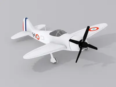 Republic P-47 Thunderbolt Low-poly 3D model