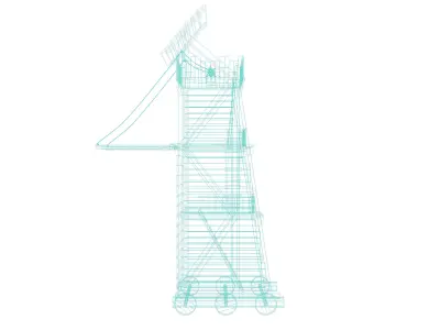 Medieval Siege Tower 3D model get