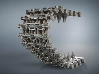 T-72 Tank Tracks Low-poly 3D model