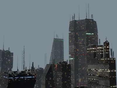 Alien Planet Sci-Fi Fantasy City 3D model purchase