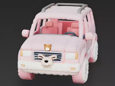 Cuddly Cruiser Plush SUV 3D Model Low-poly 3D model