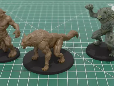 Werewolf RPG Miniature 3D Print STL 3MF Models 3D print model