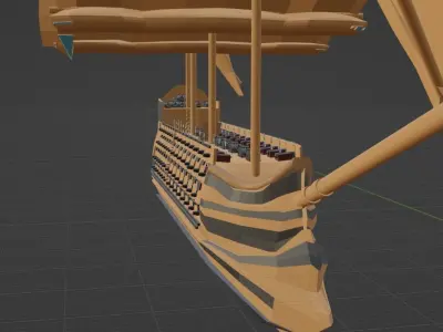 HMS Victory Low-poly 3D model