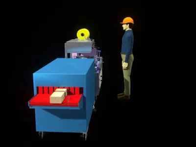 3D Industrials Shrink Wrapping Machine Low-poly 3D model