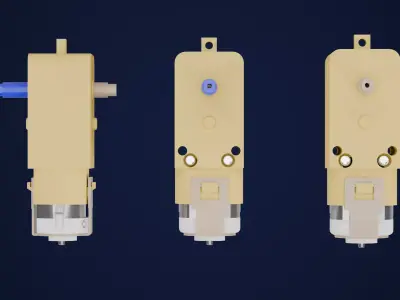 DC Geared Motor Low-poly 3D model