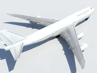 Boeing 747-8i airliner blank Low-poly 3D model