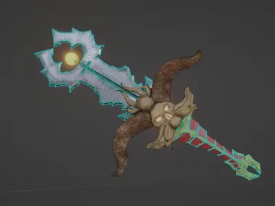 Fantasy Sword Low-poly 3D model 12